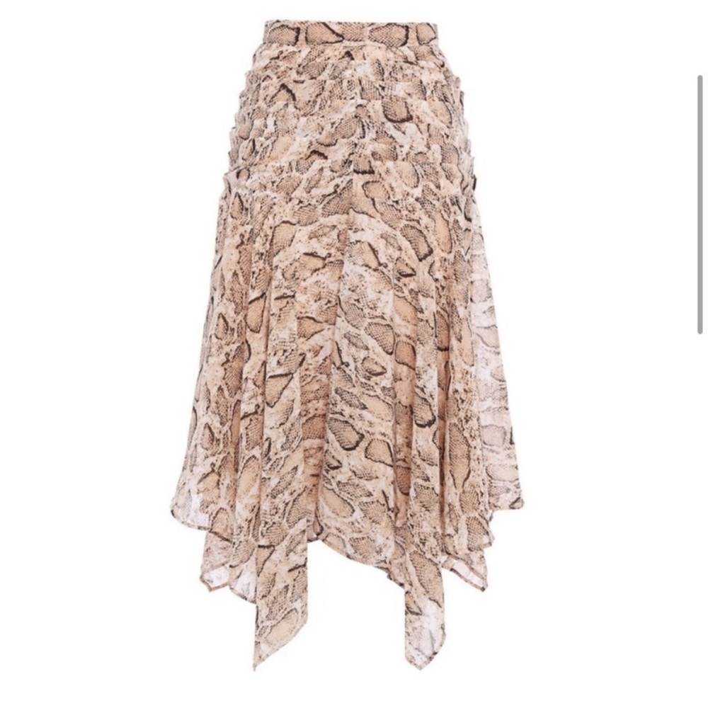 Walter Baker Erwin handkerchief snakeskin midi skirt
